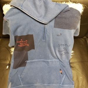 Staple social contagion hooded tee. Pre-washed cotton.